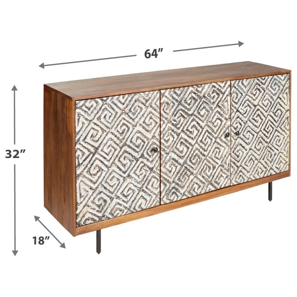 Ashley Kerrings Accent Cabinet in Natural, Black and Ivory, , large