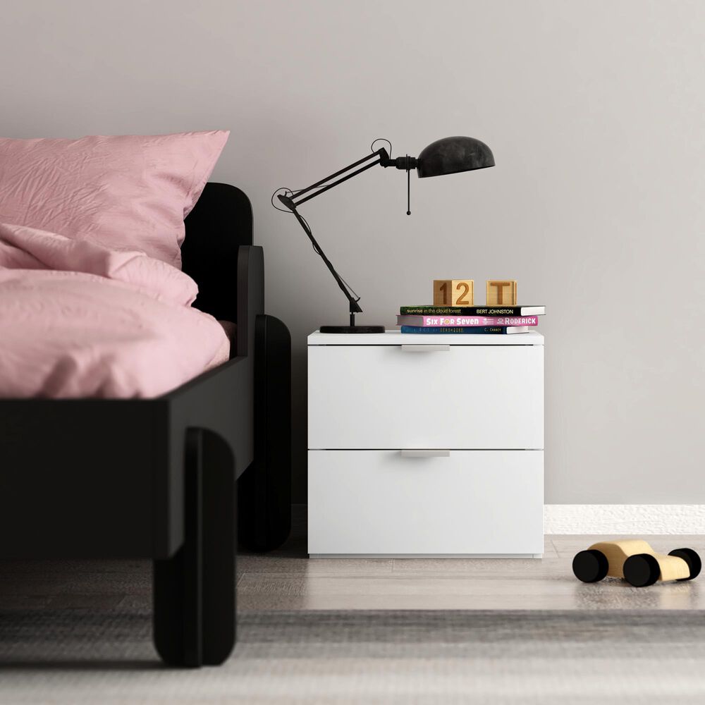 The Monday Company Delmar 2-Drawer Nightstand in Matte White, , large
