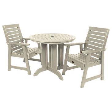 Highwood USA Glennville 3-Piece Patio Dining Set in Whitewash, , large