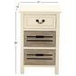 Maple and Jade 3-Drawer Side Table in White and Taupe, , large