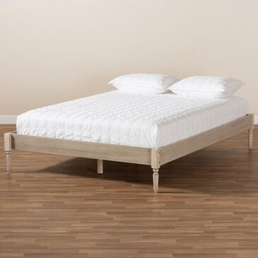 Baxton Studio Colette King Platform Bed in Antique White, , large