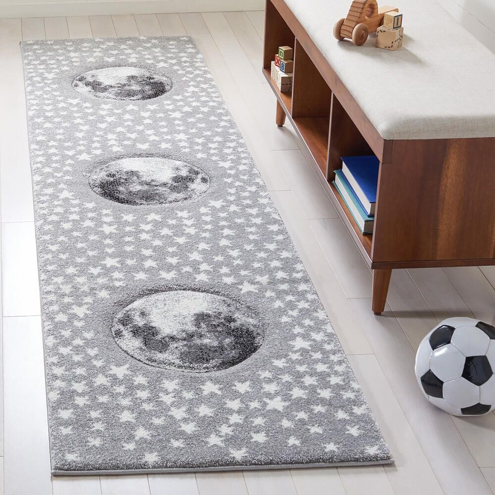 Safavieh Carousel 2&#39; x 8&#39; Light Grey and White Kids Runner, , large