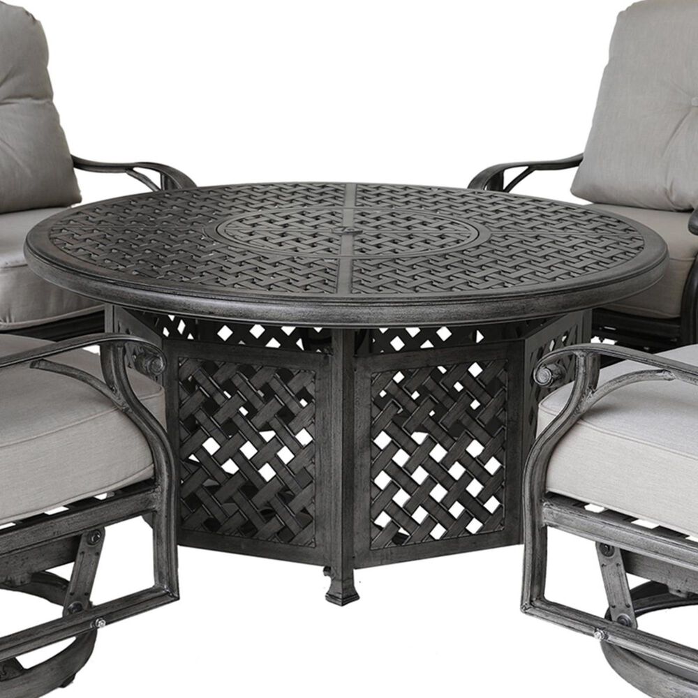 Gathercraft Macan 5-Piece Fire Pit Set in Silver and Gray, , large