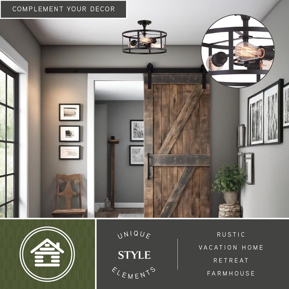 Vaxcel Akron 3-Light Semi Flush Mount in Oil Rubbed Bronze, , large
