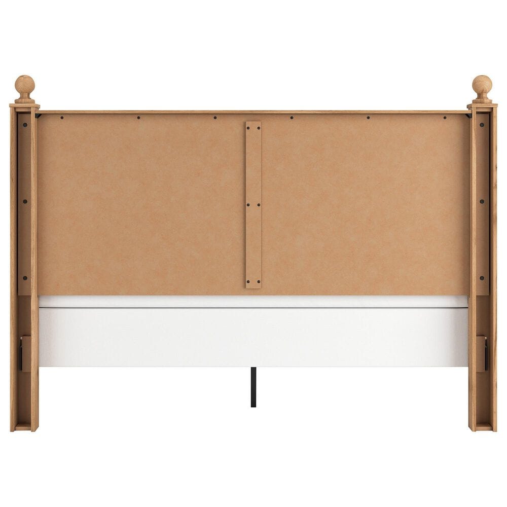 Ashley Aleaport King Panel Bed in Warm Brown, , large