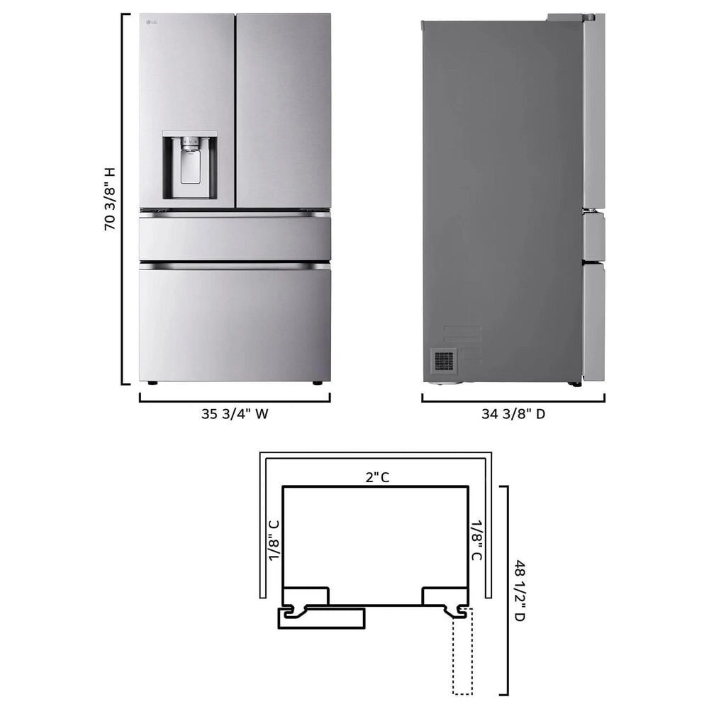 LG 28.6 Cu. Ft 4-Door French Door Refrigerator in PrintProof Stainless Steel, , large