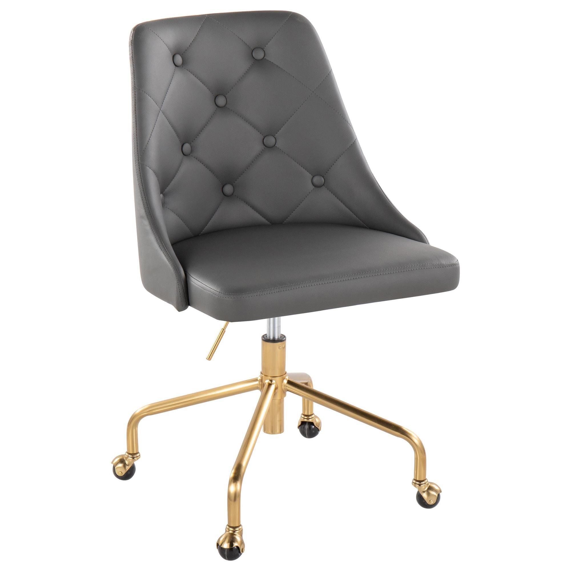Lumisource Marche Adjustable Office Chair with Grey Cushion in