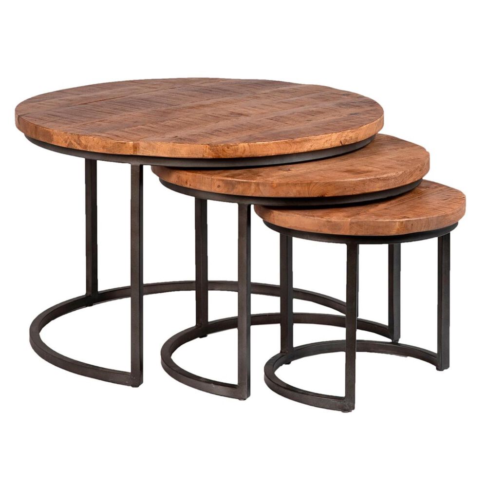 Blue Sun Designs Shelby Coffee Table in Mango Wood (set of 3), , large