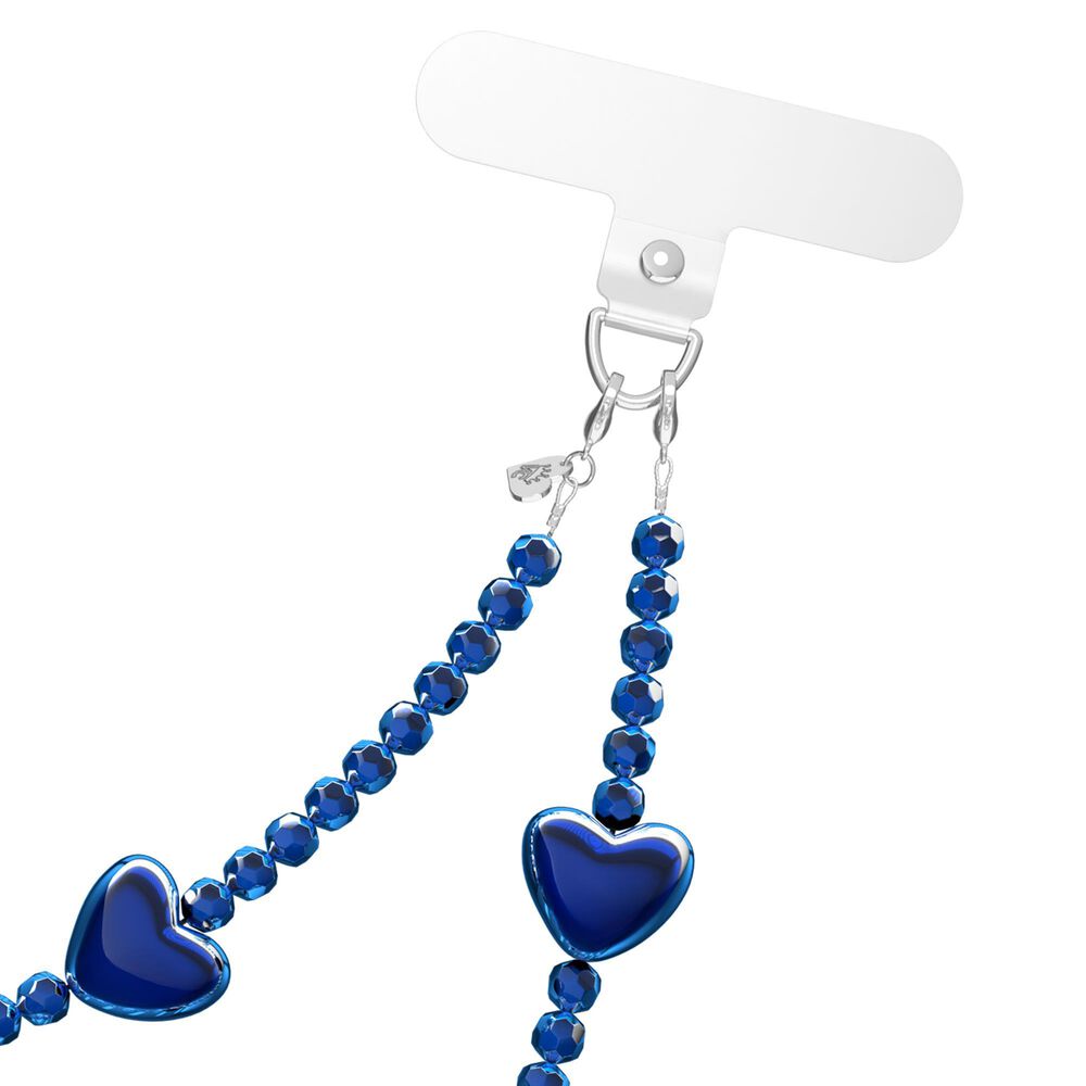 Velvet Caviar Phone Charm in Clear Blue Heart, , large