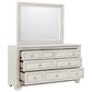 Pulaski Furniture Corp Camila Dresser and Mirror in White and Silver, , large