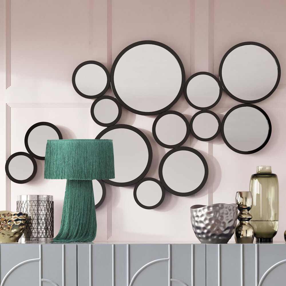Tov Furniture Zoha Mirror in Black, , large