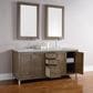James Martin Vanities Chicago 72" Double Bathroom Vanity in Whitewashed Walnut with 3 cm Victorian Silver Quartz Top and Rectangular Sinks, , large