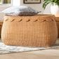 Baxton Studio Ayleen Large Basket with Scalloped Lid in Light Honey, , large