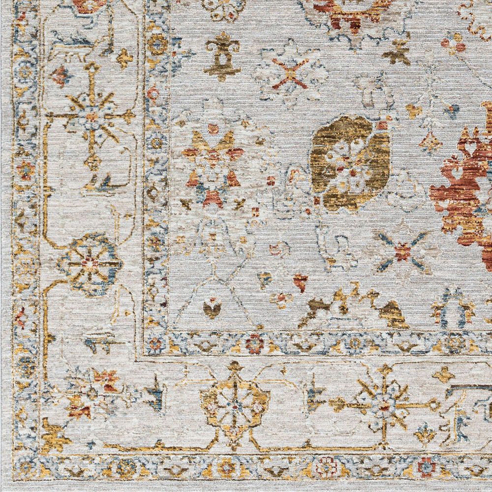 Surya Reina REN-2307 Light Gray, Cream, Denim, Rust, Mustard and Olive 2&#39;7&quot; x 7&#39;3&quot; Runner, , large
