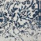 Nourison Damask 9" x 12" Ivory and Navy Area Rug, , large