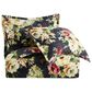 HiEnd Accents Peony 3-Piece Super Queen Duvet Cover Set in Charcoal and Green, , large