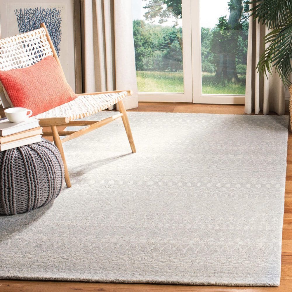 Safavieh Micro-Loop 3&#39; x 5&#39; Aqua and Ivory Area Rug, , large