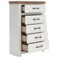 Ashley Savonport Twin Storage Bed with Dresser Chest and Nightstand in White and Brown, , large