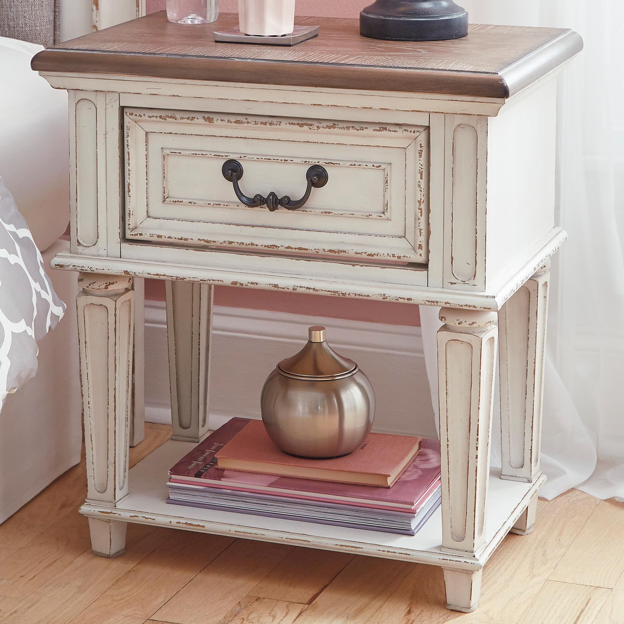 Ashley realyn top nightstand chipped white