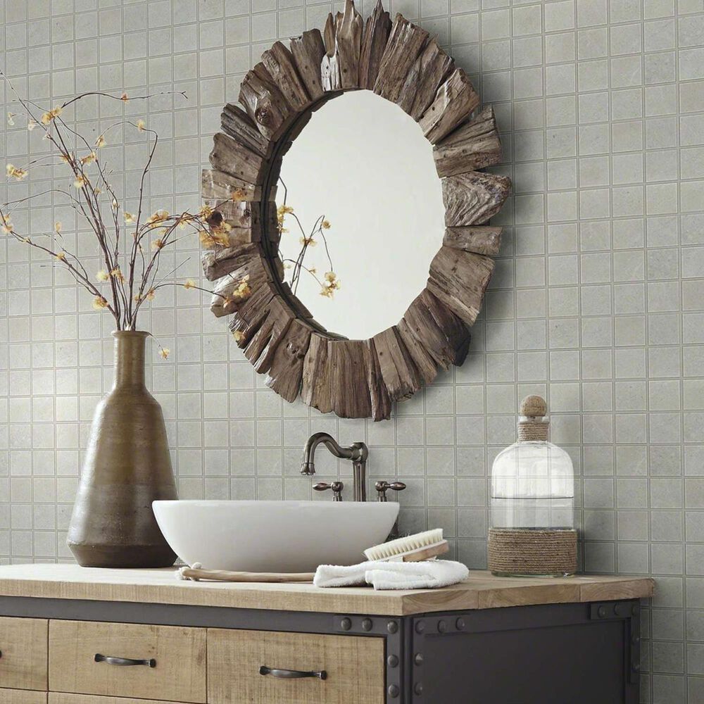 Shaw Oasis Bone 13&quot; x 13&quot; Ceramic Mosaic Tile, , large