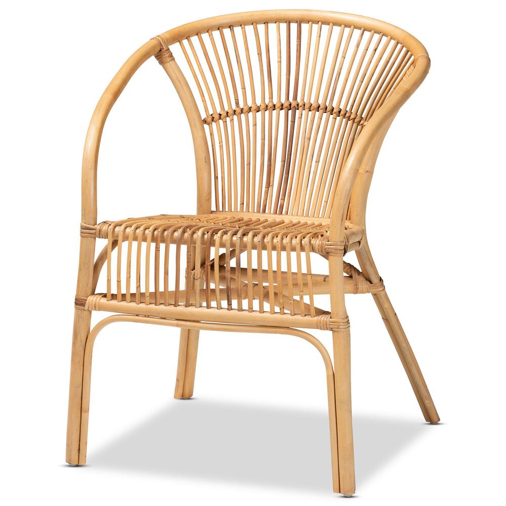 Baxton Studio Murai Arm Chair in Natural Brown, , large