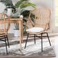 Baxton Studio Caelia Arm Chair in Black and Natural Brown, , large
