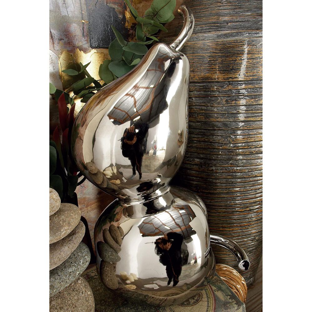 Maple and Jade 15" Pear & Apple Sculpture in Silver, , large