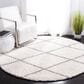 Safavieh Parma Shag PMA515A 5"3" Round Cream and Grey Area Rug, , large