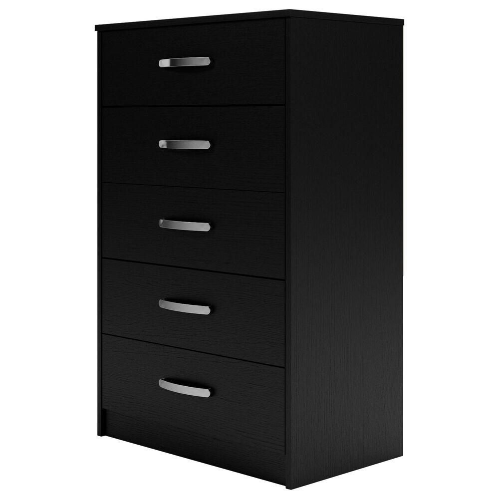 Ashley Finch 5-Drawer Chest in Black, , large