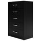 Ashley Finch 5-Drawer Chest in Black, , large