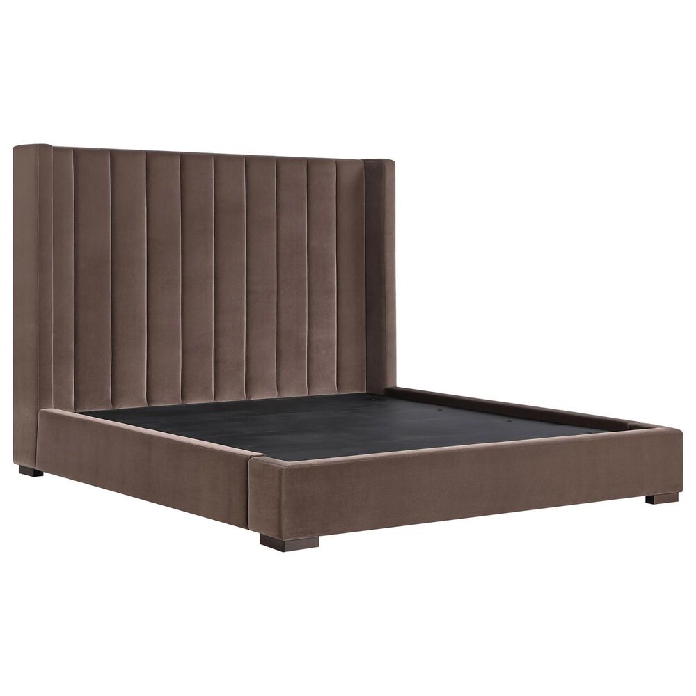 Crystal City Pearson King Upholstered Bed in Chocolate, , large