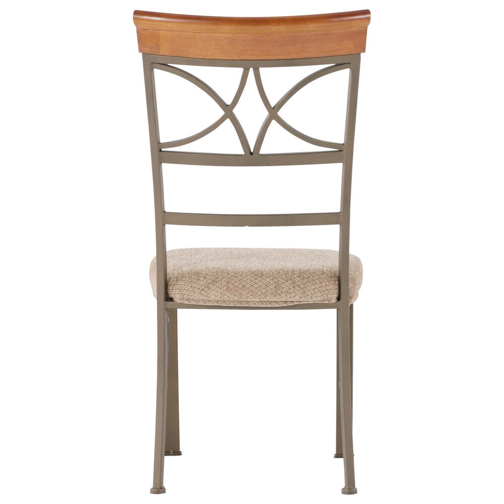 Linon Home Decor Hamilton Side Chair in Medium Cherry, Matte Pewter and Bronze, , large