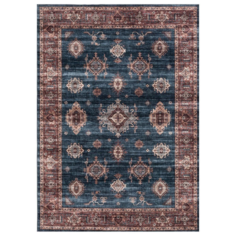 Central Oriental Rugease Velveteen Raquel Aerugo and Rust 7"6" x 9"6" Area Rug, , large