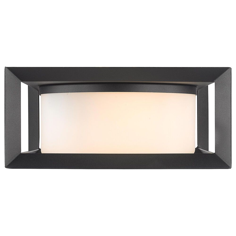 Golden Lighting Smyth 2-Light Outdoor Flush Mount with Opal Glass Shade in Natural Black, , large