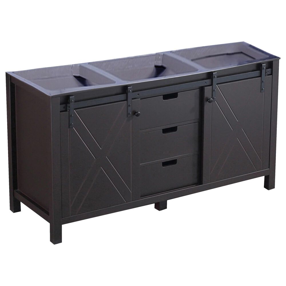 Lexora Home Marsyas 60" Double Bathroom Vanity Cabinet Only in Brown, , large