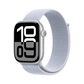 Apple Watch Series 10 GPS + Cellular 46mm Silver Aluminum Case with Blue Cloud Sport Loop, , large