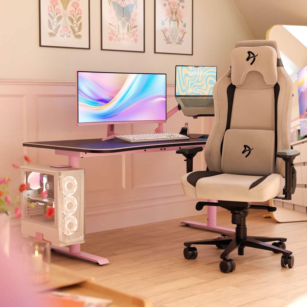 Arozzi Arena Large Gaming Desk in Pink, , large