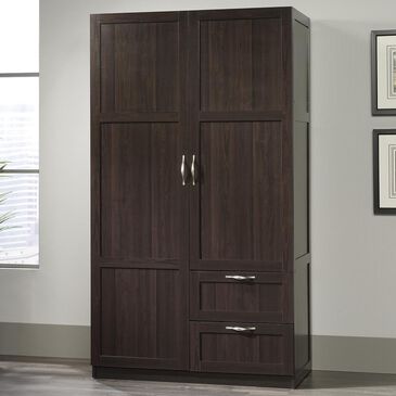 Sauder Wardrobe Storage Cabinet in Cinnamon Cherry, , large