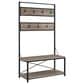 37B 72" Metal and Wood Hall Tree in White Oak, , large
