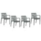 International Home Miami Curazao Outdoor Stackable Dining Chair in Gray (Set of 4), , large
