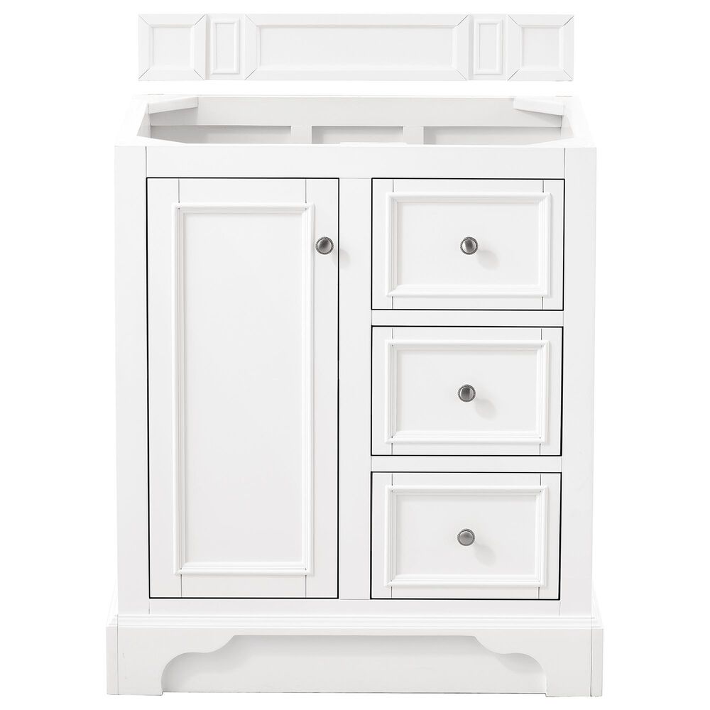 James Martin Vanities De Soto 30" Single Bathroom Vanity in Bright White with 3 cm Lime Delight Quartz Top and Rectangular Sink, , large