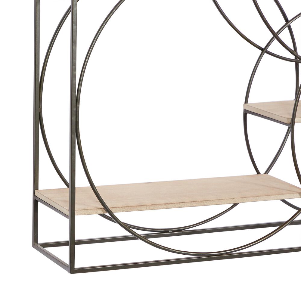 Maple and Jade 32&quot; x 32&quot; Wall Shelf in Charcoal Grey and Natural Brown, , large