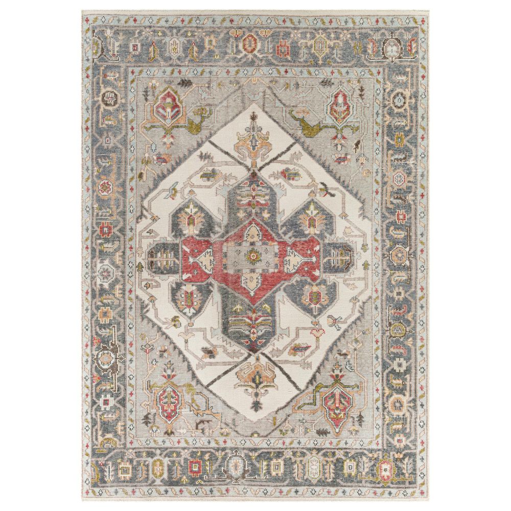 Surya Revere 10" x 14" Gray, Blue, Brown, Red and Cream Area Rug, , large