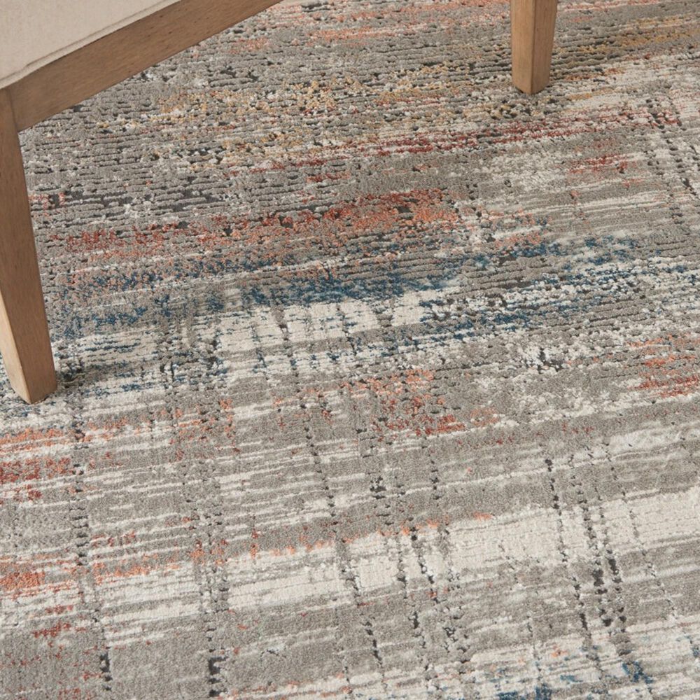 Nourison Rustic Textures Grey and Multicolor 6&#39; x 9&#39; Area Rug, , large