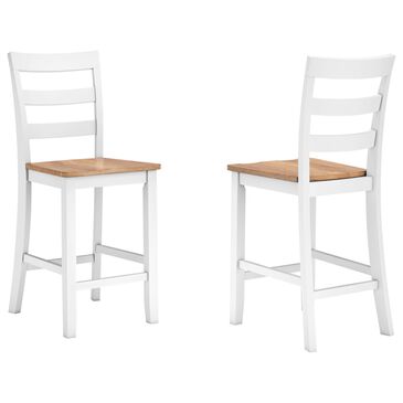 Ashley Gesthaven Counter Stool Set of 2 in Natural/White, , large