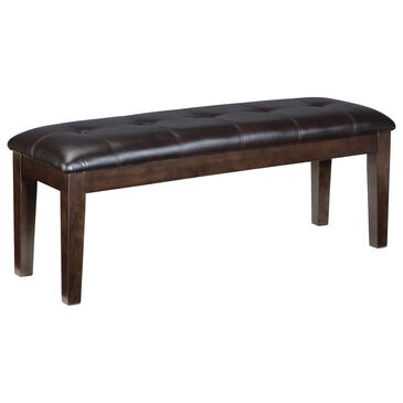 Signature Design by Ashley Haddigan Large Upholstered Dining Bench in Dark Brown, , large