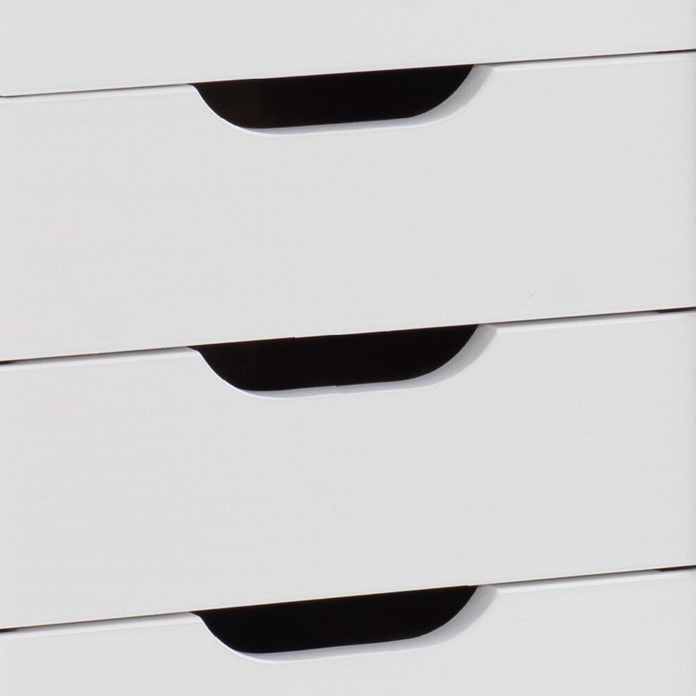 Linon Home Decor Cary 6-Drawer Rolling Cart in White Wash, , large