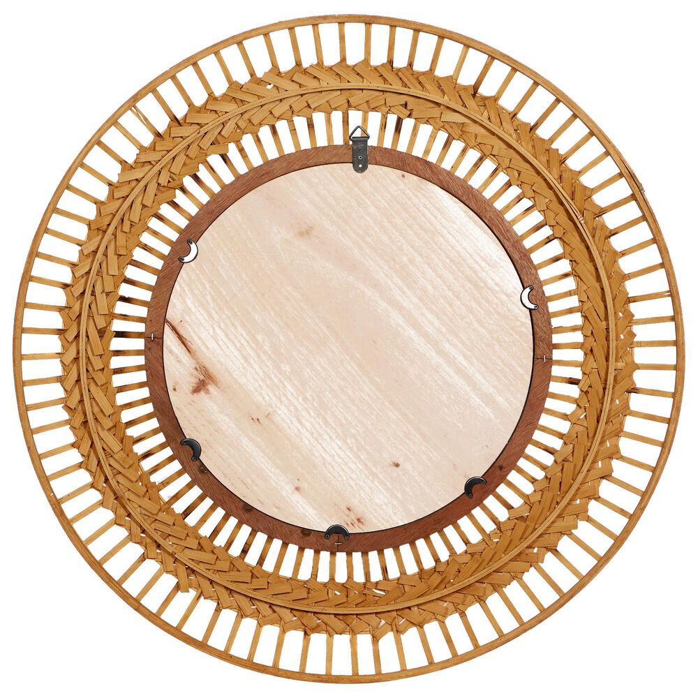 Maple and Jade 36&quot; Round Wall Mirror in Matte Brown, , large