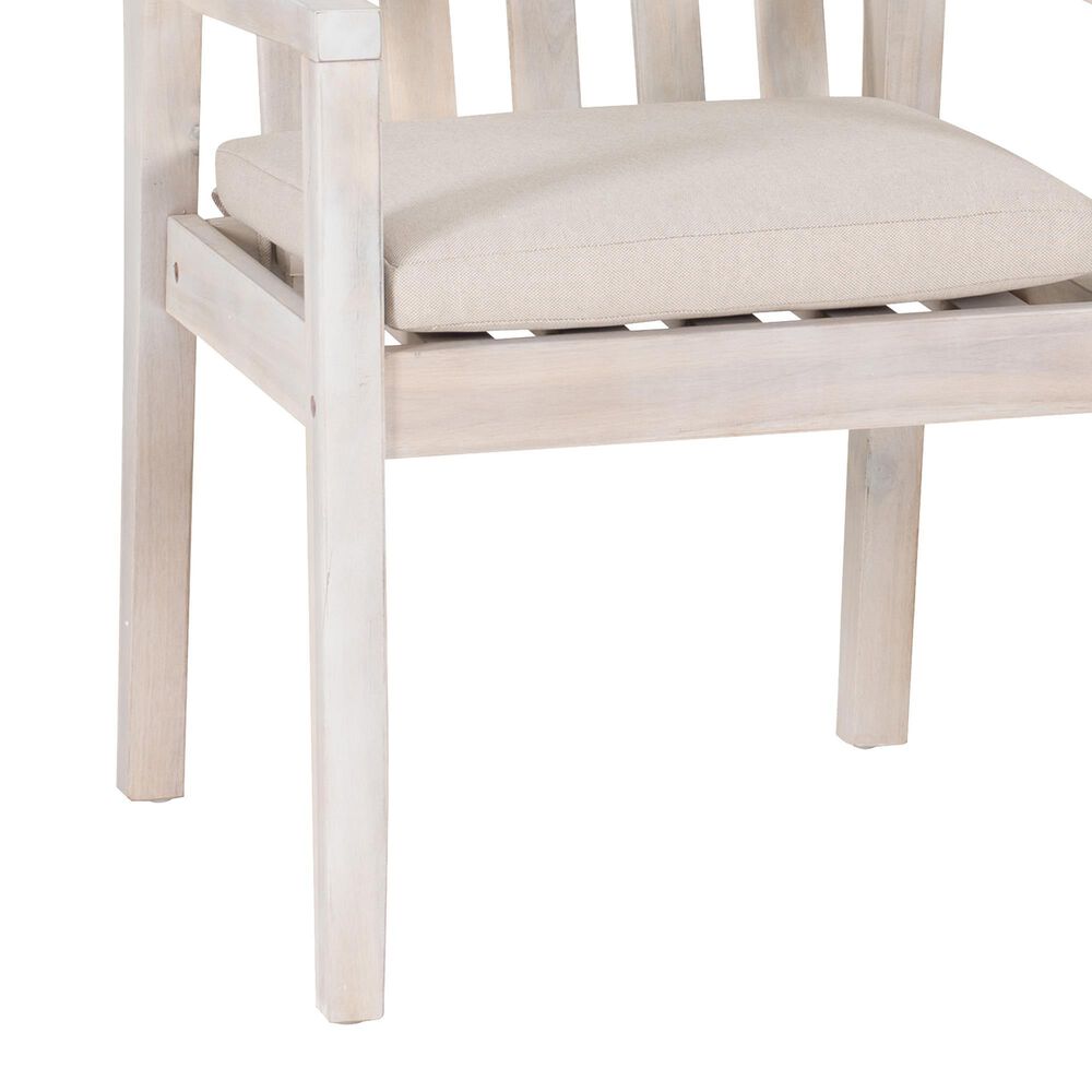 Linon Home Decor Teagon Patio Arm Chair with Beige Cushion in Natural (Set of 2), , large