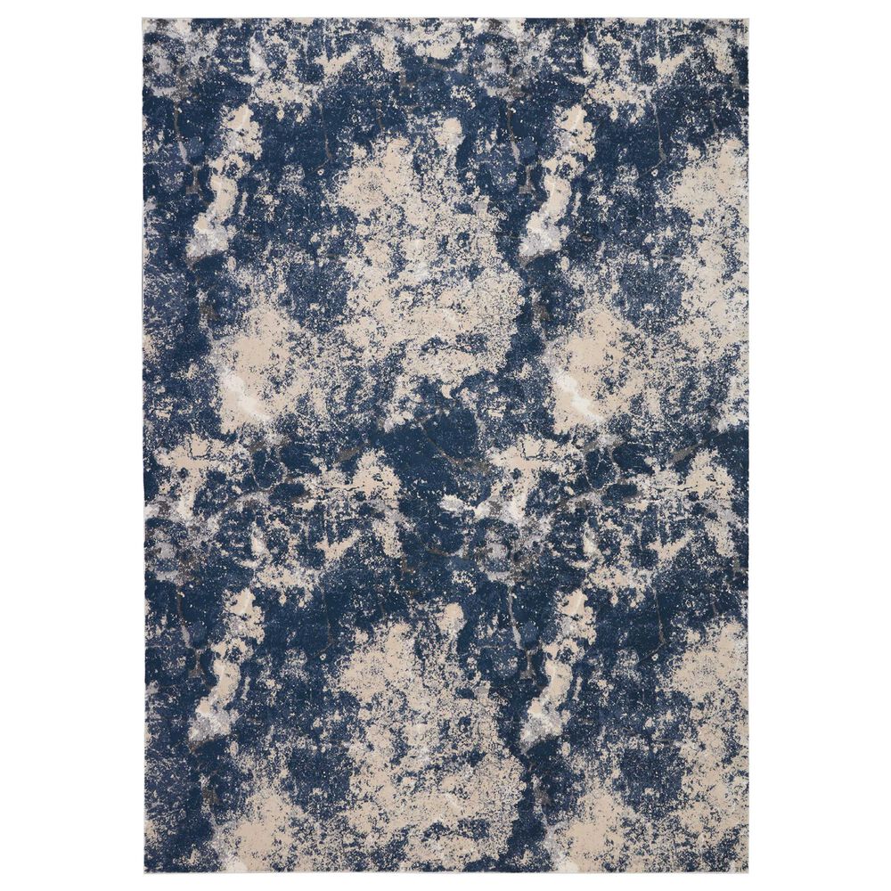 Nourison Heritage Hall KI355 9"3" x 12"9" Beige and Blue Area Rug, , large